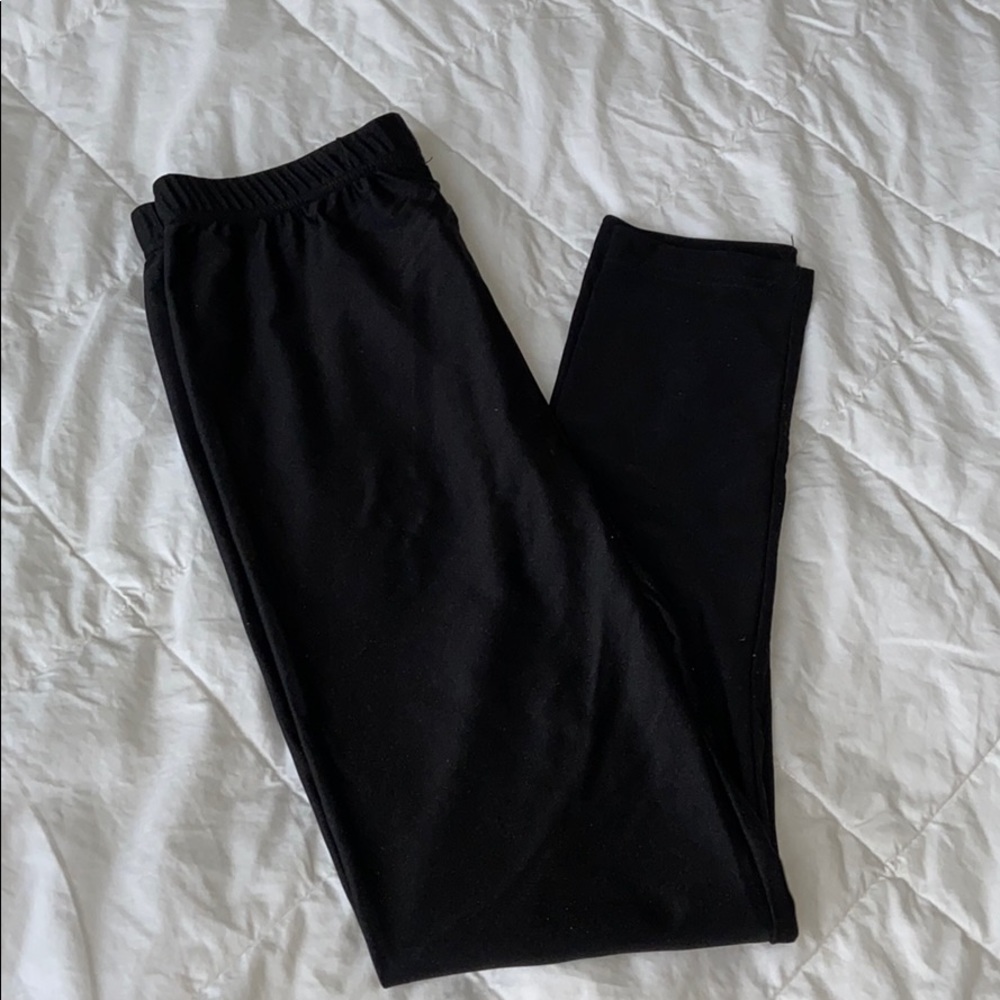 Satin black leggings